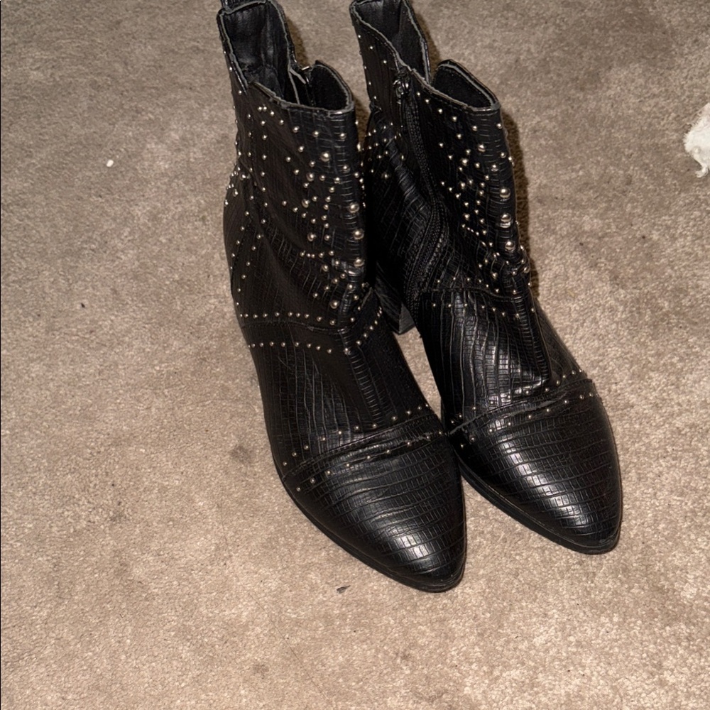 Nasty Gal Black Studded Ankle Boots
